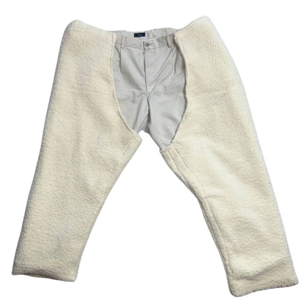 Beyoncé Cowboy Carter Inspired Handmade White Pants with Fur Chaps